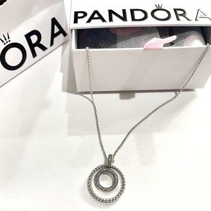 Pandora Signature Pavé & Beads Pendant & Necklace